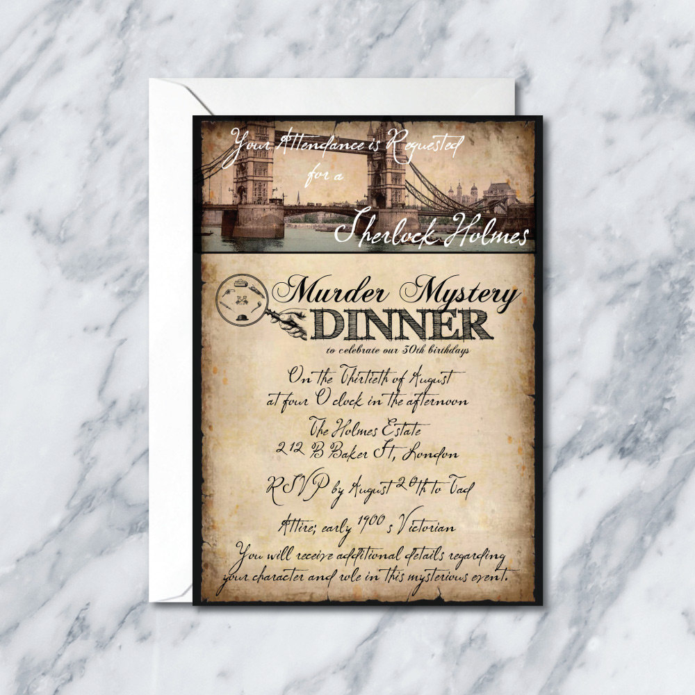 Free Murder Mystery Dinner Invitations Template with size 1000 X 1000