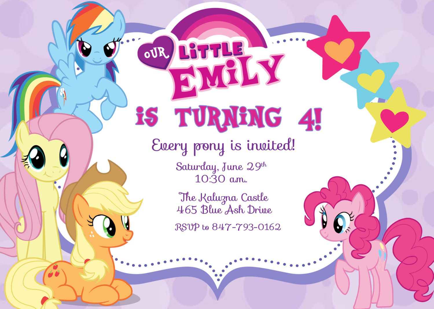 Free My Little Pony Birthday Invitations Free Printable Birthday regarding size 1500 X 1071