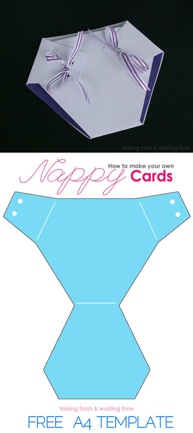 Free Nappy Card Diy Template Paper Crafting 2 Diaper with size 650 X 1458