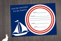 Free Nautical Party Theme Invitation Ru And The Rabbit pertaining to size 1000 X 800