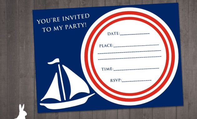 Free Nautical Party Theme Invitation Ru And The Rabbit pertaining to size 1000 X 800