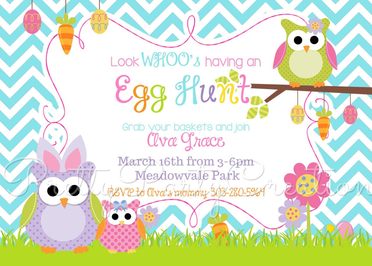 Free Online Easter Egg Hunt Invitations Easter Owl Invitations with dimensions 1500 X 1071