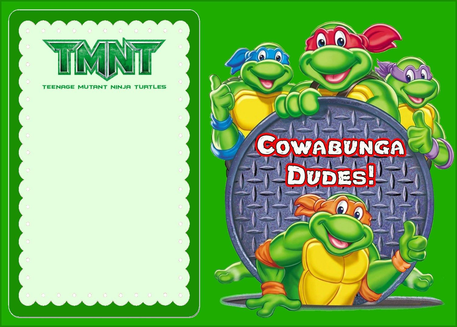 Free Online Ninja Turtle Invitation Coolest Invitation Templates inside sizing 1500 X 1074