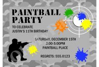 Free Paintball Party Invitation Template Paintball Party 2015 for sizing 1500 X 1095