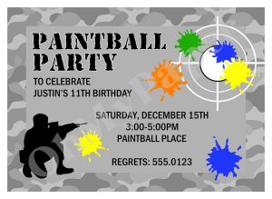 Free Paintball Party Invitation Template Paintball Party 2015 for sizing 1500 X 1095