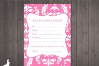 Free Party Invitation Pink Damask Party Ideas 13th Birthday in sizing 1000 X 800