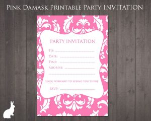 Free Party Invitation Pink Damask Party Ideas 13th Birthday in sizing 1000 X 800