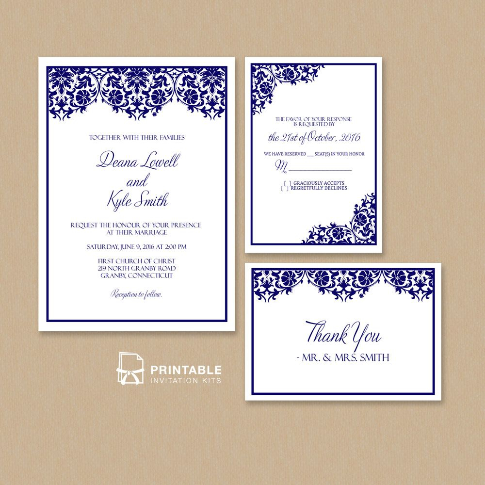 Free Pdf Damask Frame Wedding Invitation Templates Set Wedding for dimensions 1000 X 1000