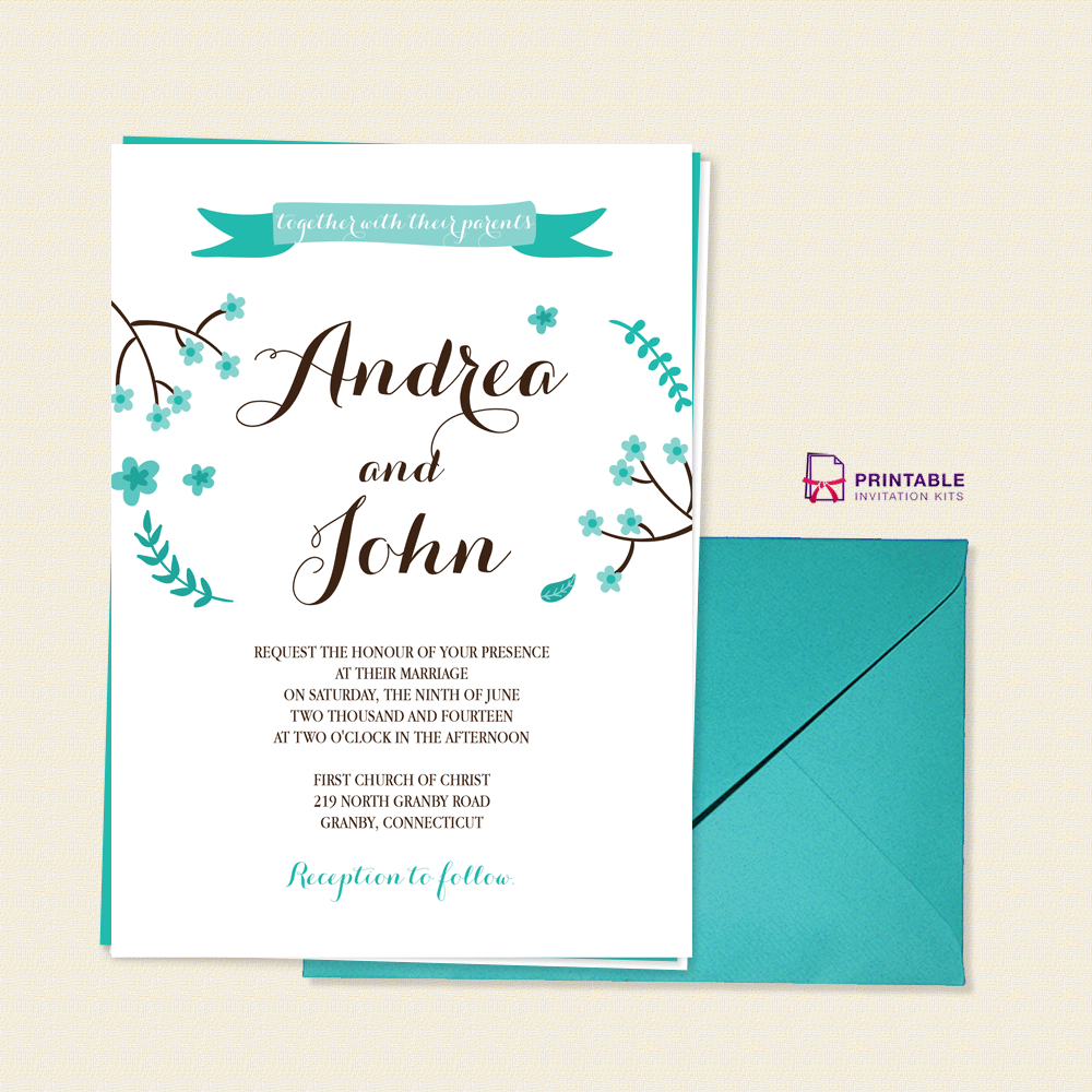 Free Pdf Template Floral Calligraphy Invitation Template Easy To intended for proportions 1000 X 1000