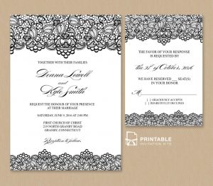 Free Pdf Wedding Invitation Template Black Lace Vintage Wedding with regard to proportions 1000 X 872