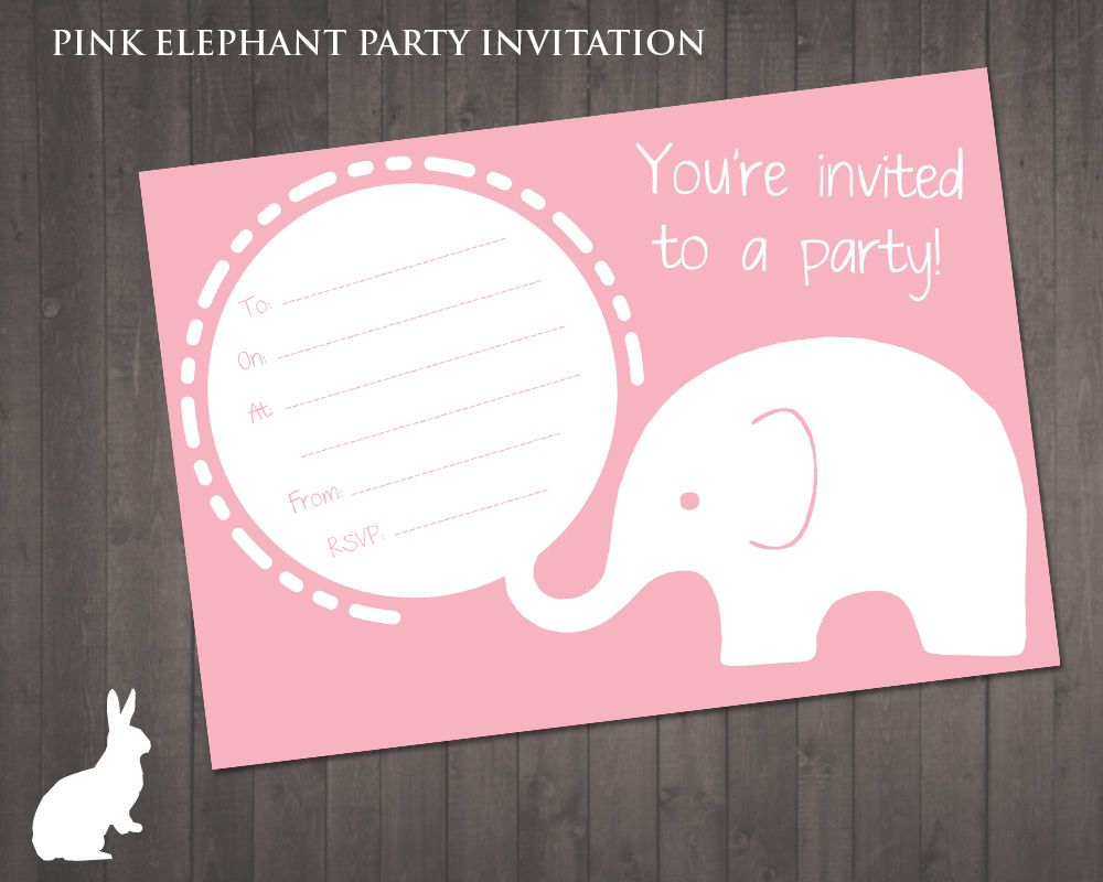 Free Pink Elephant Party Invitation Ru And The Rabbit Owl pertaining to sizing 1000 X 800