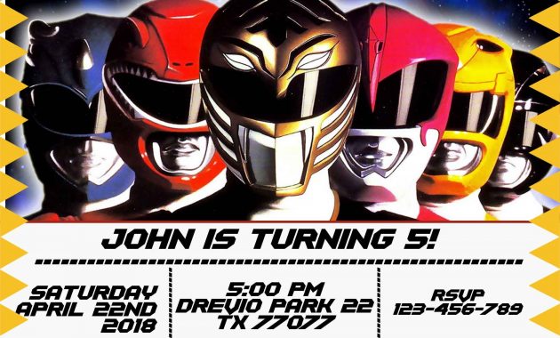 Free Power Rangers Birthday Invitation Lifes A Party Power in sizing 2100 X 1500