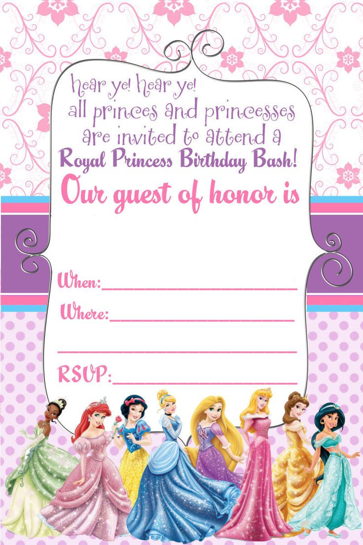 Free Princess Birthday Invitation Templates Birthday Invitation for measurements 736 X 1104
