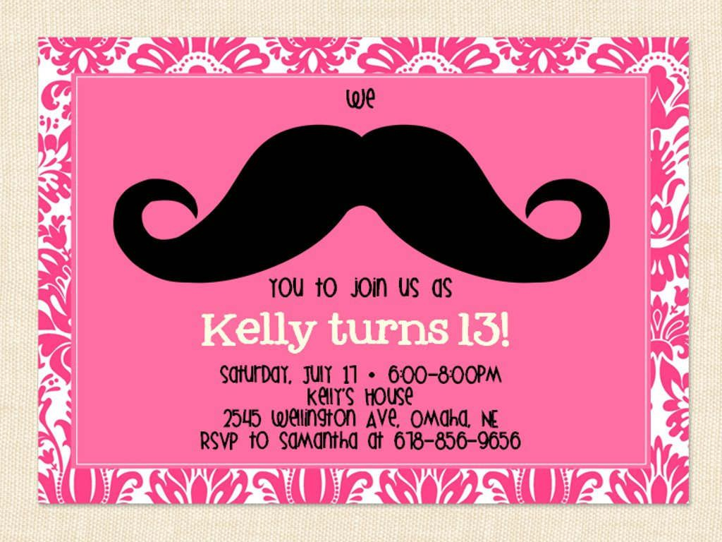 Free Printable 13th Birthday Party Invitations For Girls Oh Yes in sizing 1024 X 768