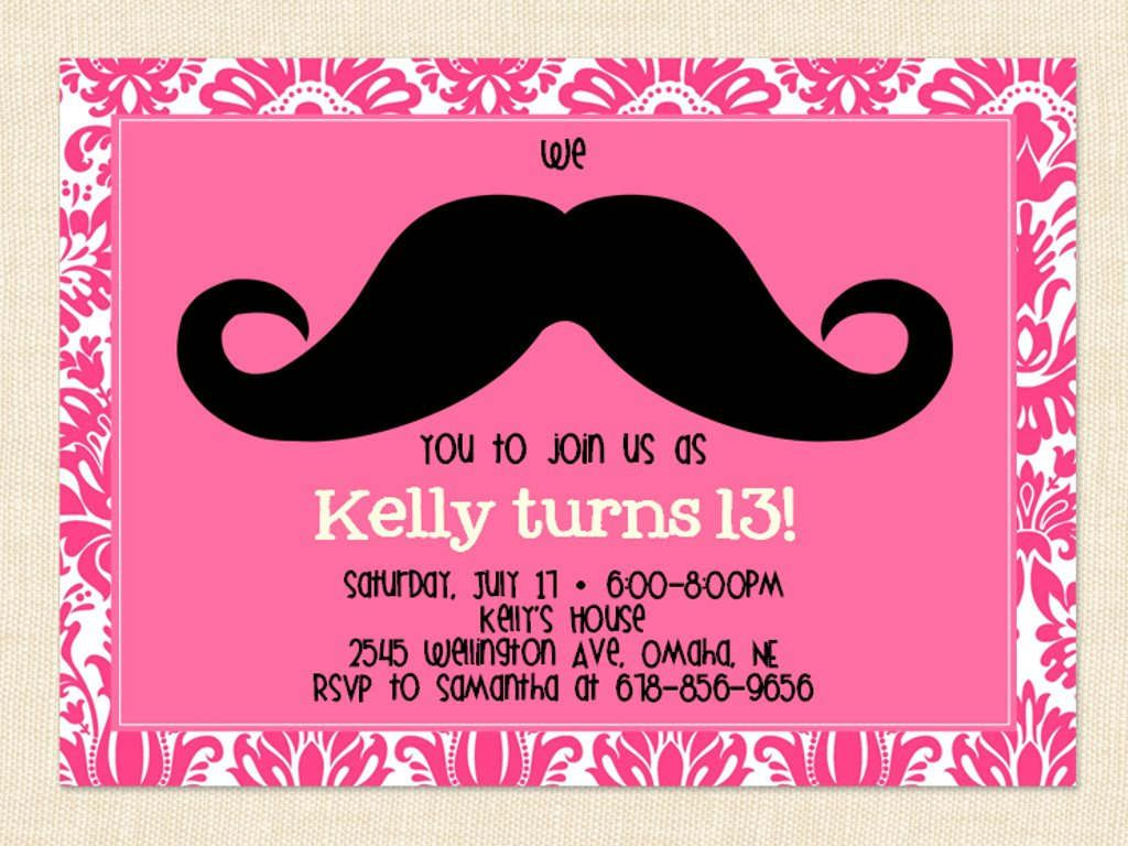 Free Printable 13th Birthday Party Invitations For Girls Oh Yes inside measurements 1024 X 768