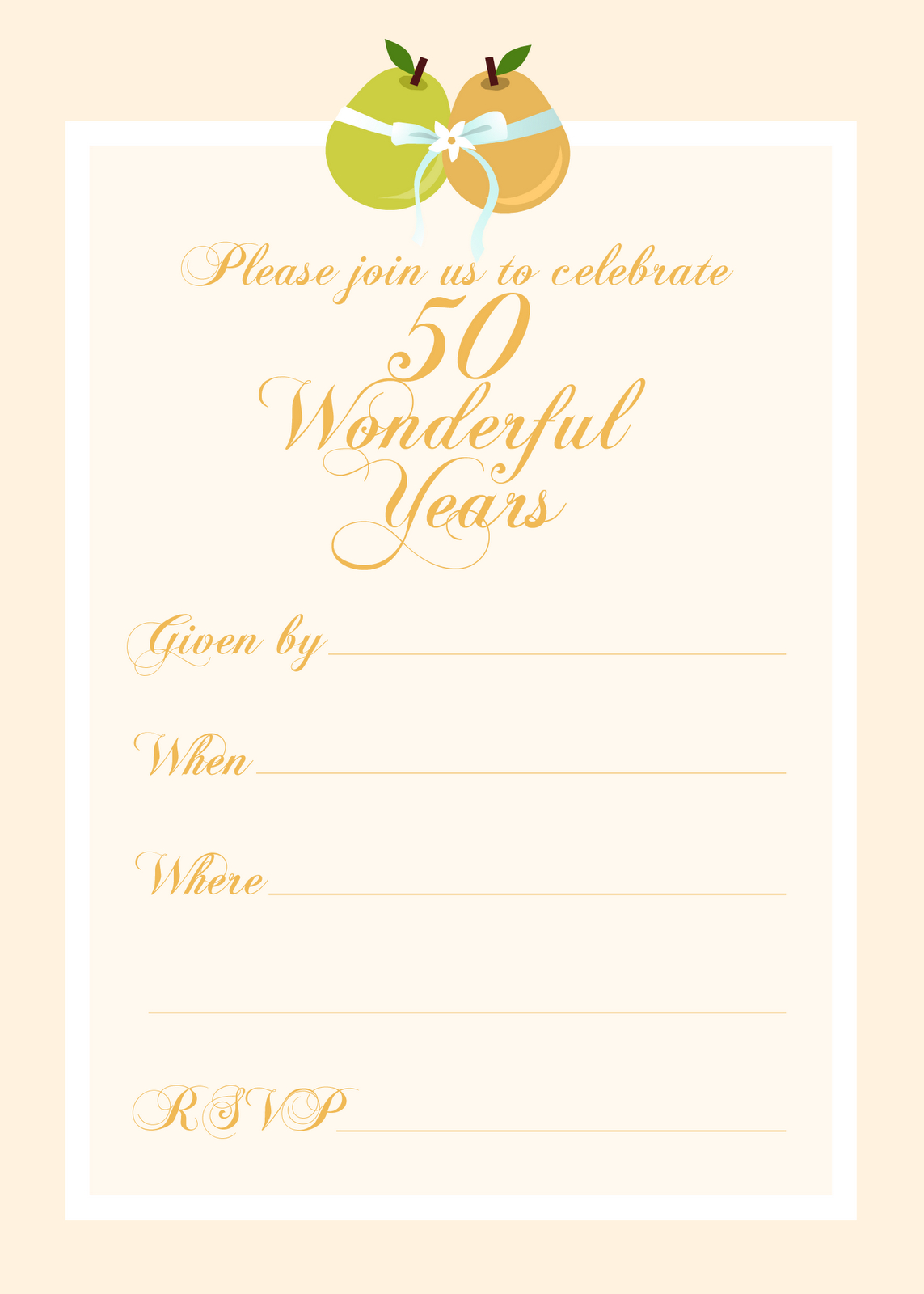 Free Printable 50 Year Anniversary Party Invitation Free Printable pertaining to proportions 1143 X 1600