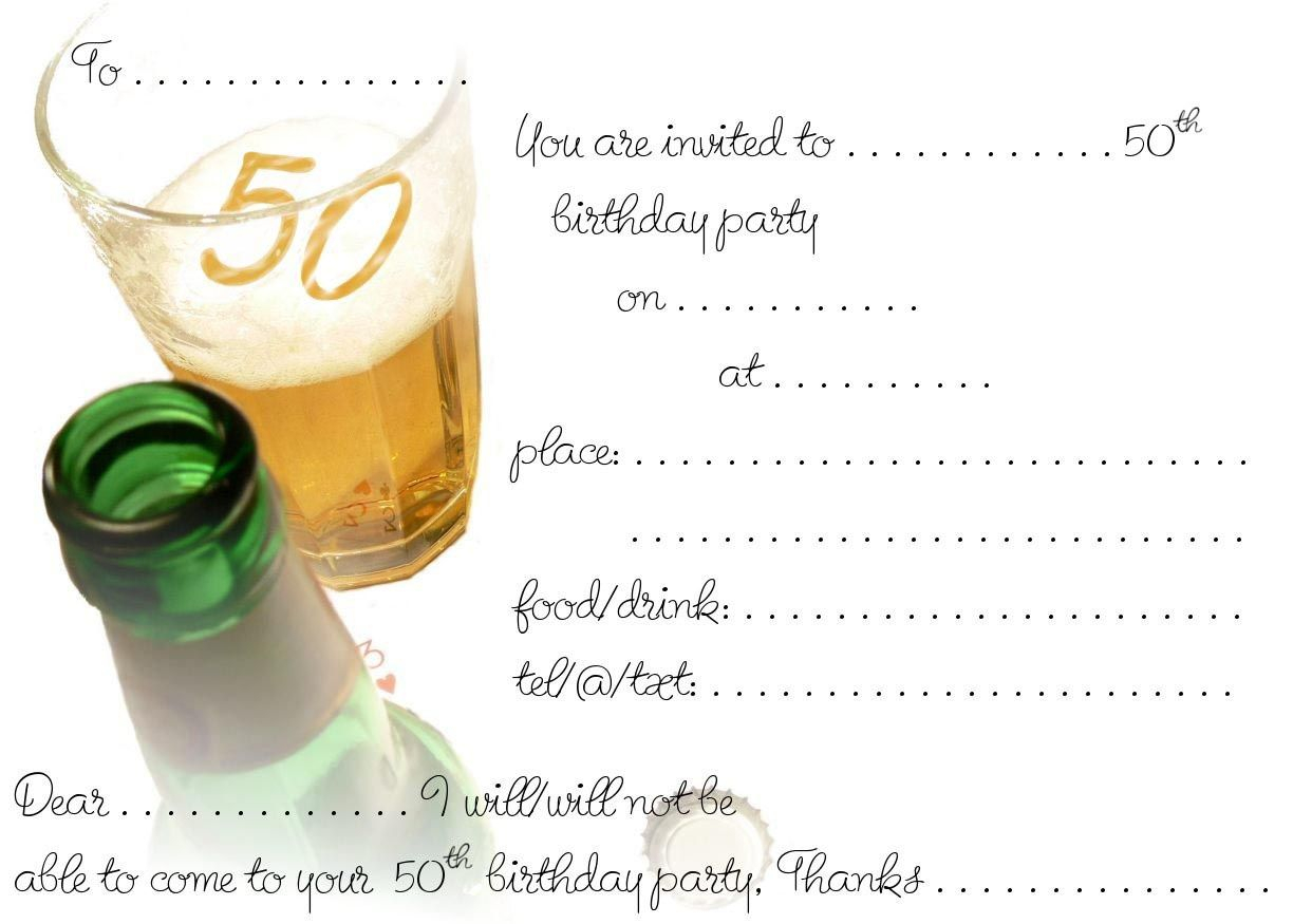 Free Printable 50th Birthday Free Printable Birthday Invitation throughout measurements 1242 X 875