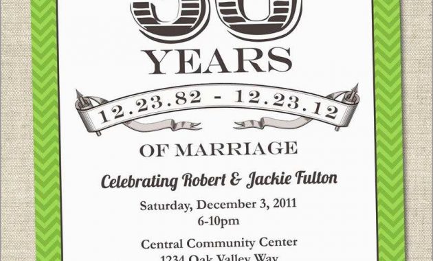 Free Printable 50th Wedding Anniversary Invitation Templates Awesome for size 850 X 1100