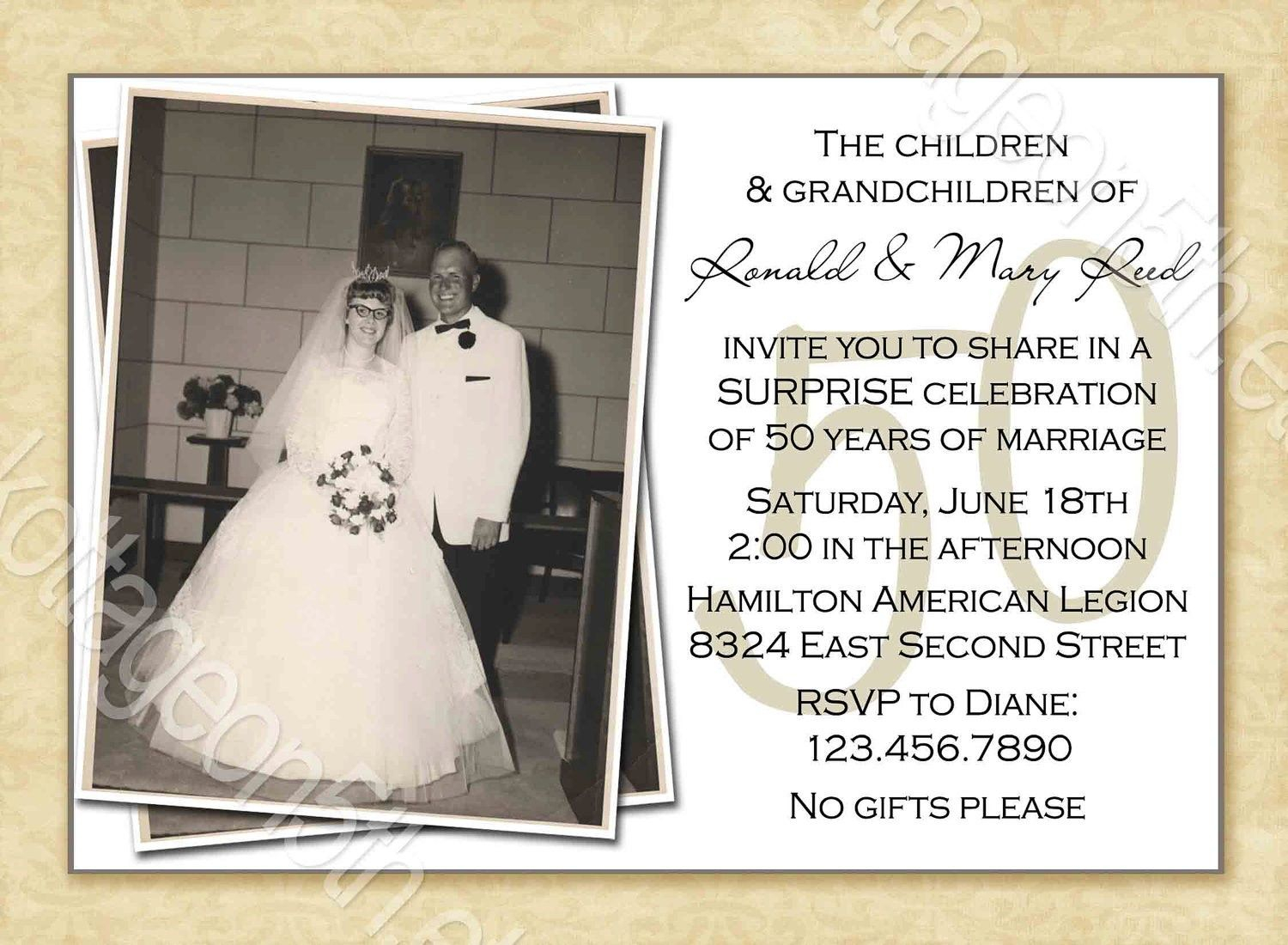 Free Printable 50th Wedding Anniversary Invitation Templates inside proportions 1500 X 1100