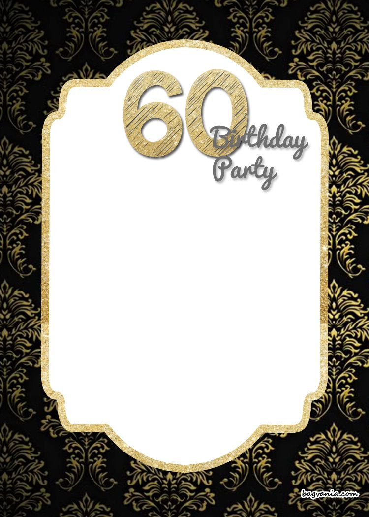 Free Printable 60th Birthday Invitation Free Printable Birthday inside proportions 750 X 1050