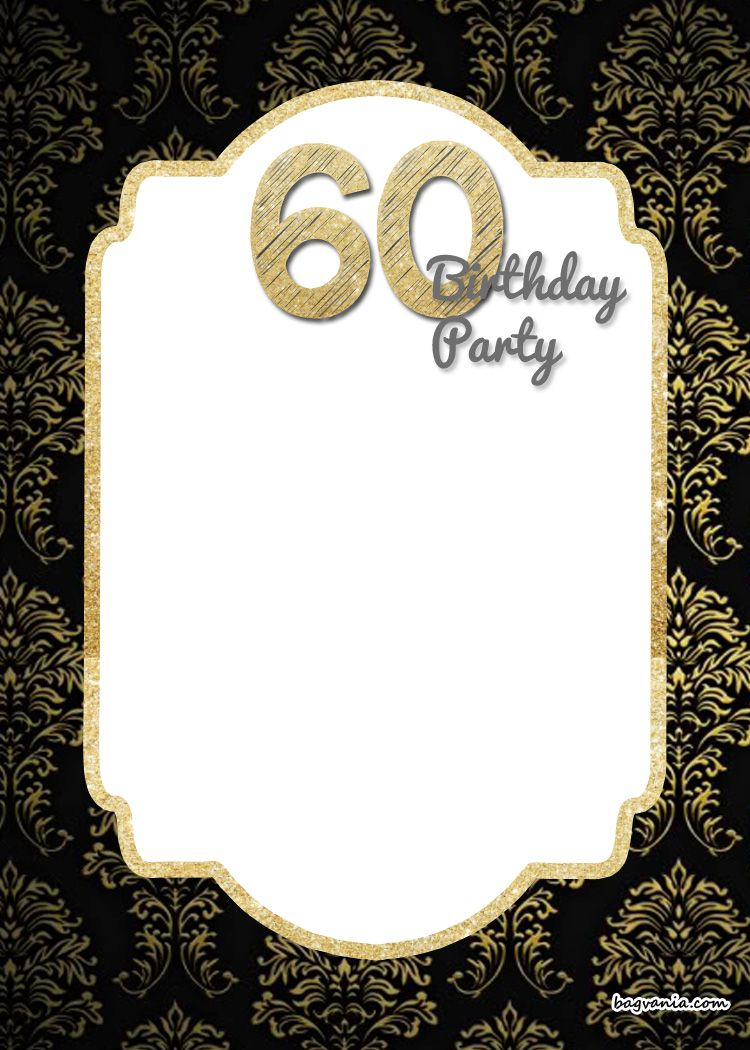 Free Printable 60th Birthday Invitation Free Printable Birthday intended for sizing 750 X 1050