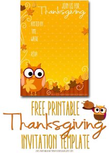 Free Printable Autumn Owl Thanksgiving Invitation Template Party with measurements 1143 X 1600