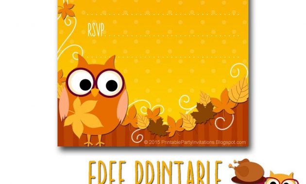 Free Printable Autumn Owl Thanksgiving Invitation Template Party with measurements 1143 X 1600