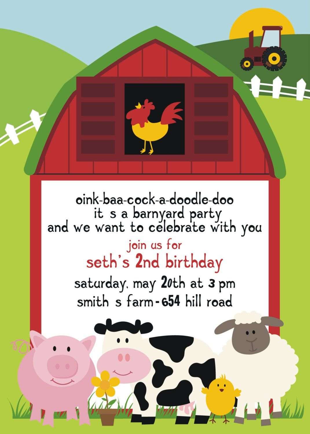 Free Printable Barnyard Farm Invitation Template Like This Item for size 1071 X 1500