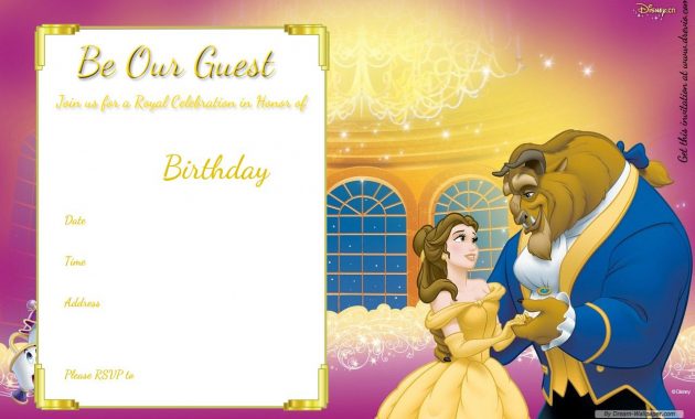 Free Printable Beauty And The Beast Royal Invitation Free regarding size 1280 X 800