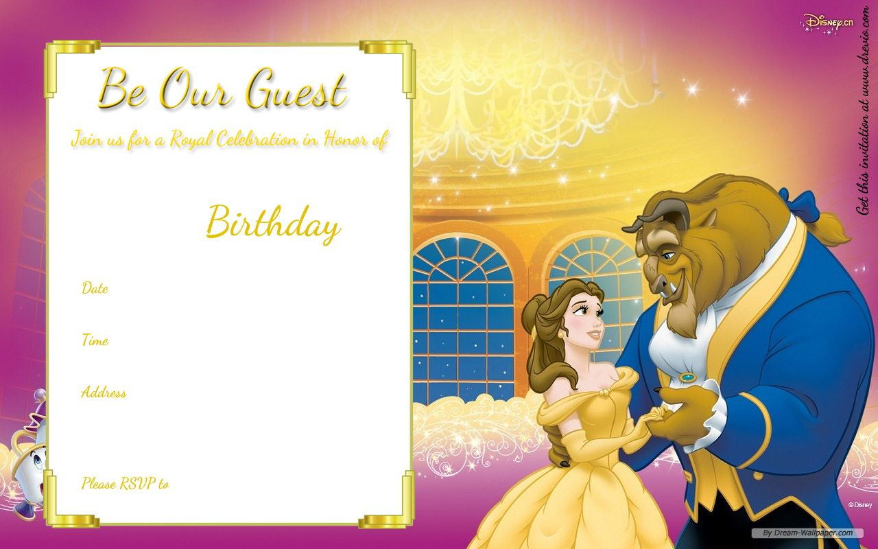 Free Printable Beauty And The Beast Royal Invitation Free regarding size 1280 X 800