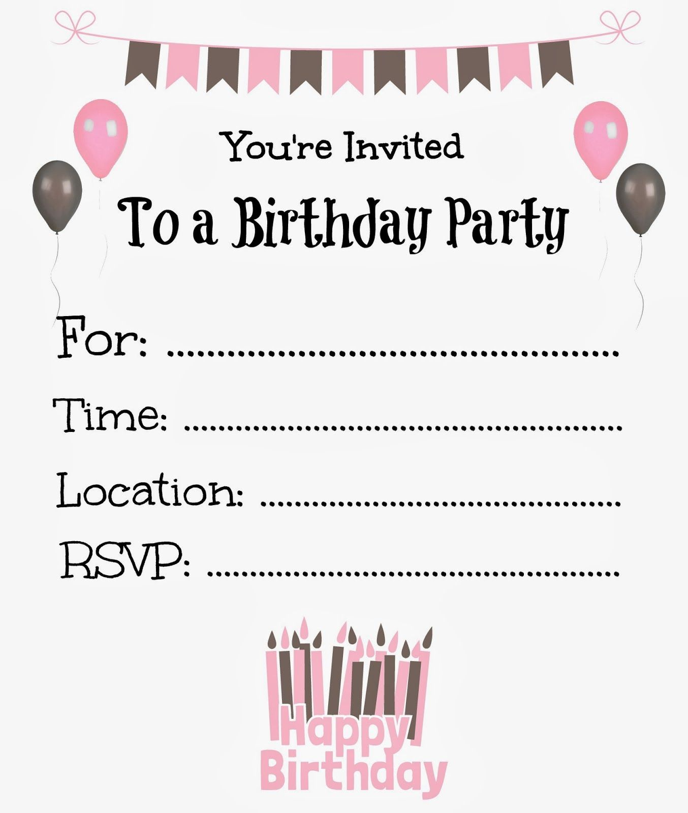 Free Printable Birthday Invitations For Kids Birthday Invitation inside sizing 1354 X 1600