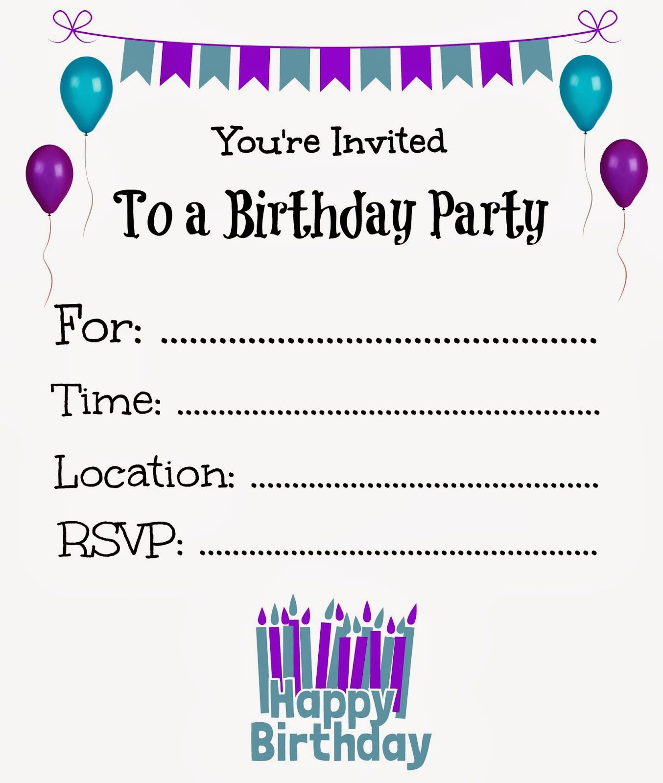 Free Printable Birthday Invitations For Kids Freeprintables within size 1354 X 1600
