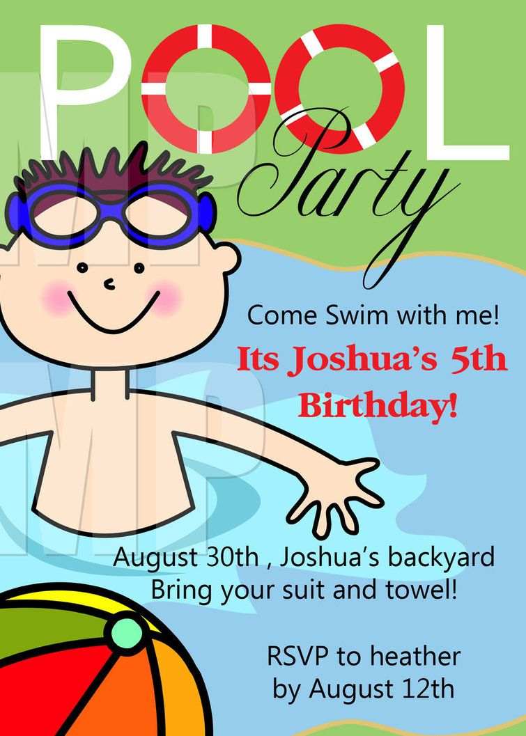 Free Printable Birthday Pool Party Invitations Templates Niko for dimensions 755 X 1057