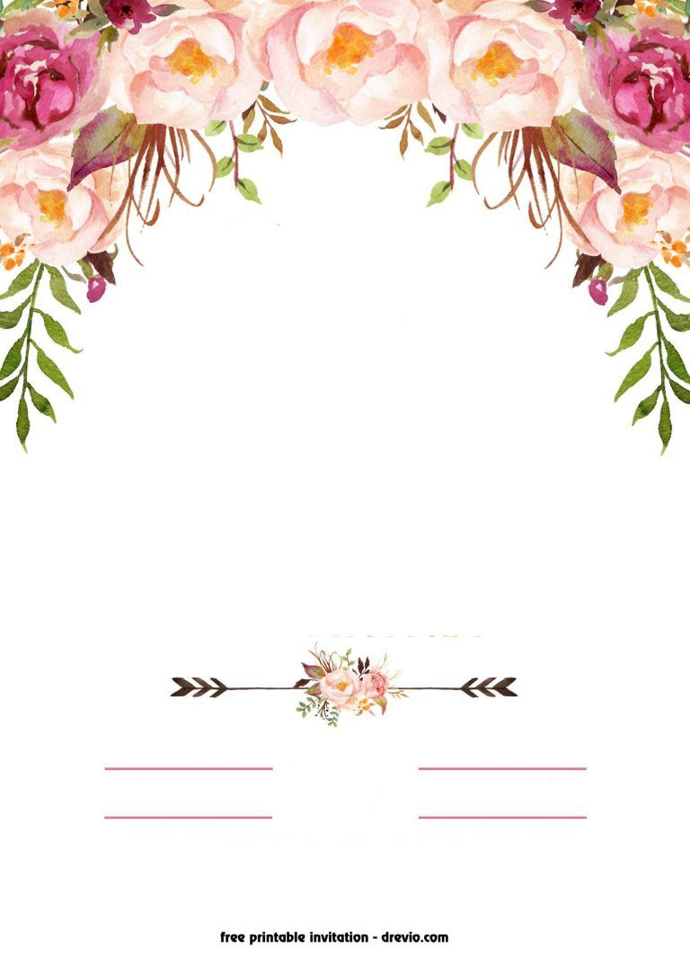 Free Printable Boho Chic Flower Ba Shower Invitation Template throughout size 768 X 1075