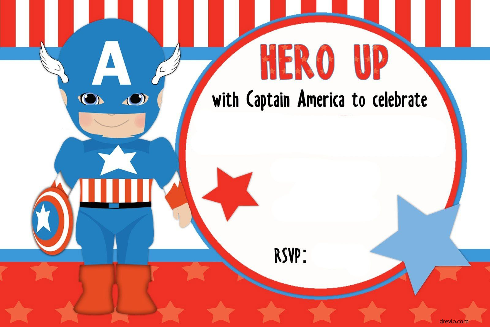 Free Printable Captain America Birthday Invitation Free throughout sizing 1600 X 1067