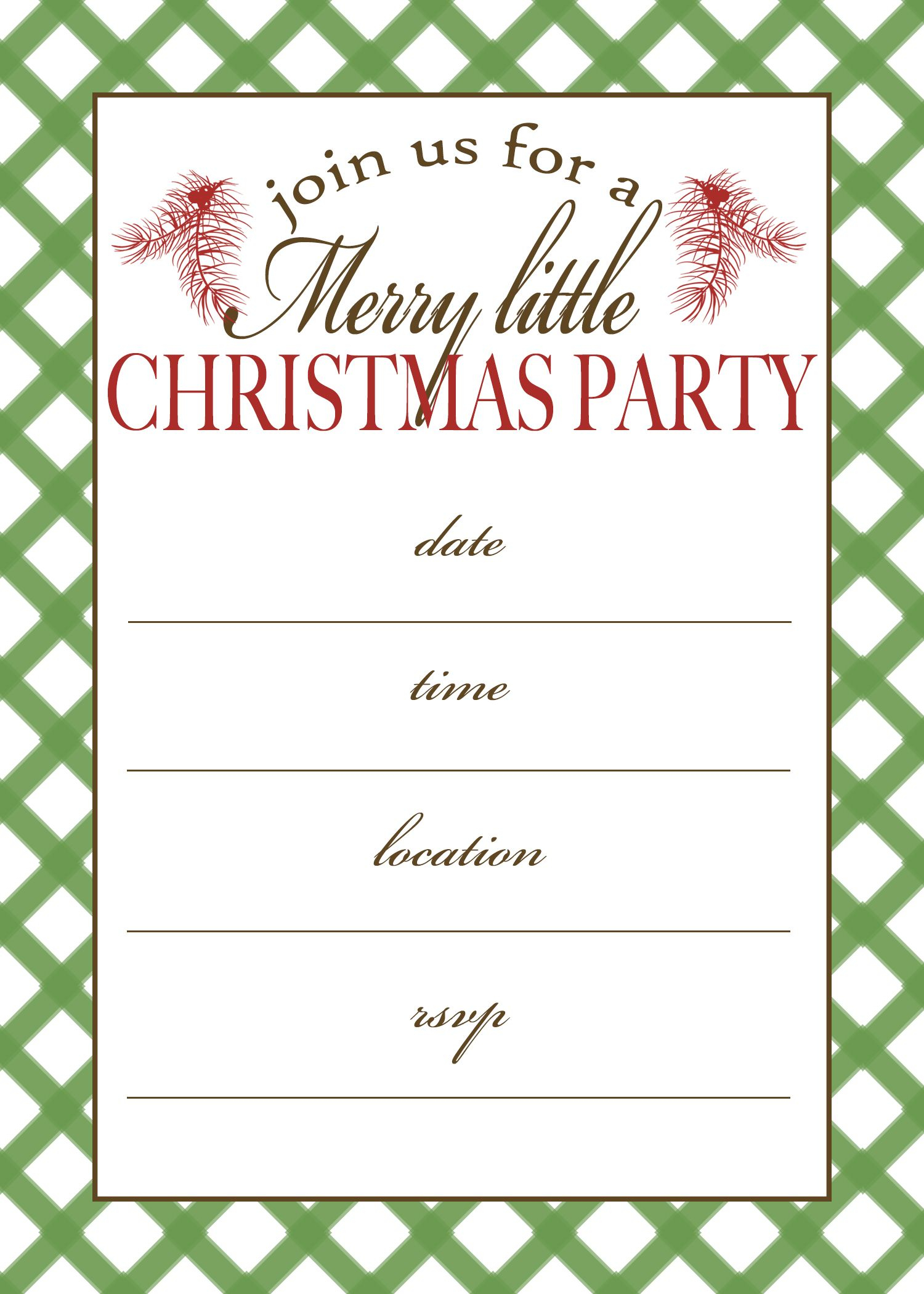 Free Printable Christmas Party Invitation Crafts Christmas Party for size 1500 X 2100