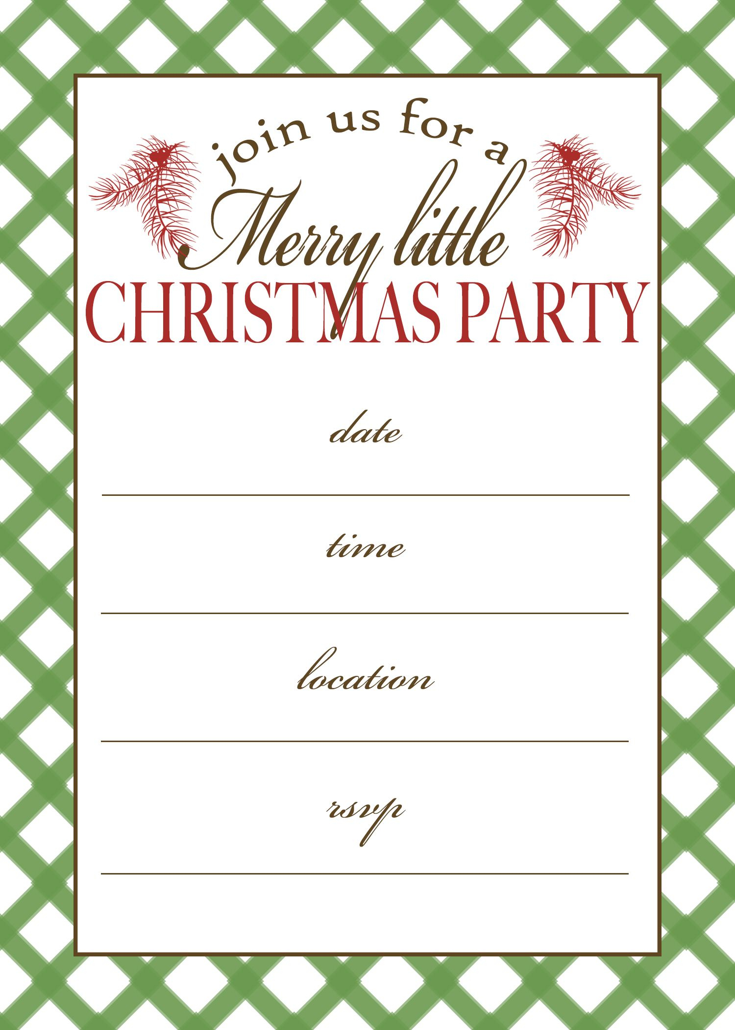 Free Printable Christmas Party Invitation Crafts Free Christmas inside measurements 1500 X 2100