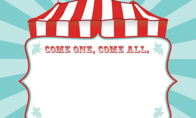 Free Printable Circus Birthday Invitations Template Bagvania Free for dimensions 1600 X 1236