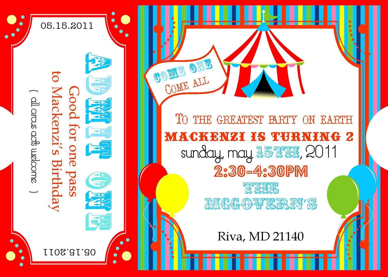 Free Printable Circus Invitation Templates Please Forgive My Photos with proportions 1600 X 1143