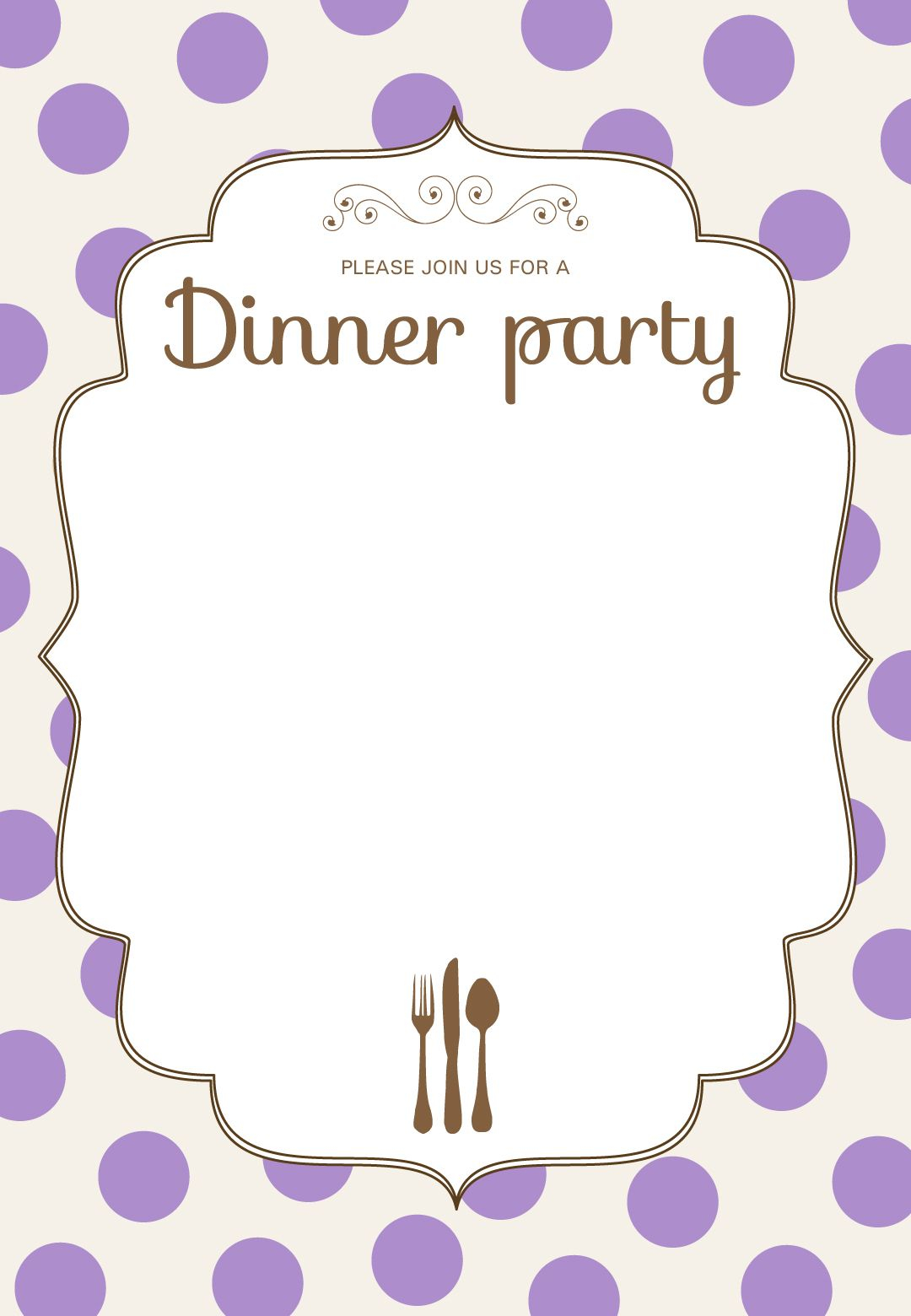 Free Printable Classic Dinner Party Invitation Party Ideas And inside proportions 1080 X 1560