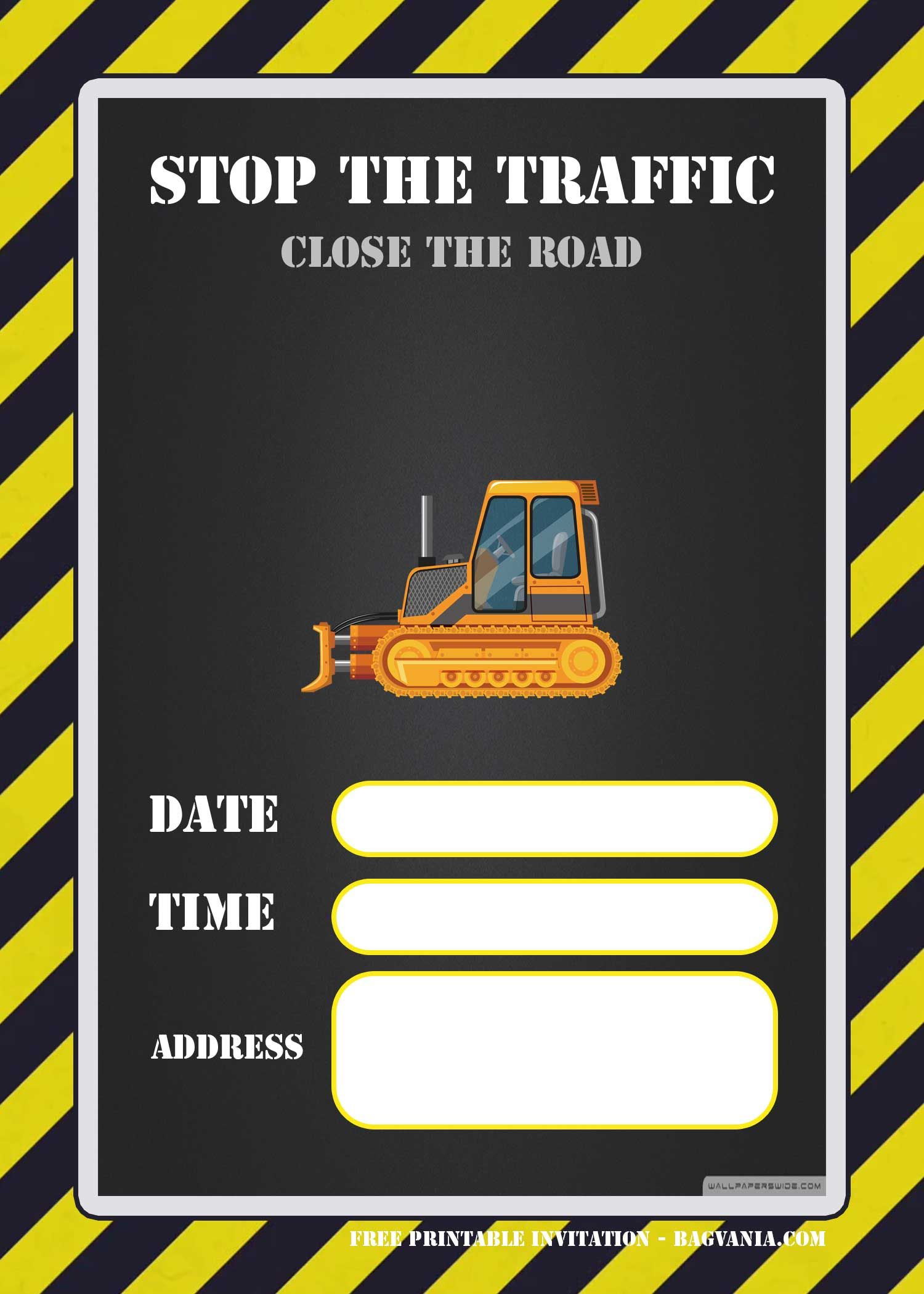 Free Printable Construction Invitation Free Printable Birthday intended for sizing 1500 X 2100