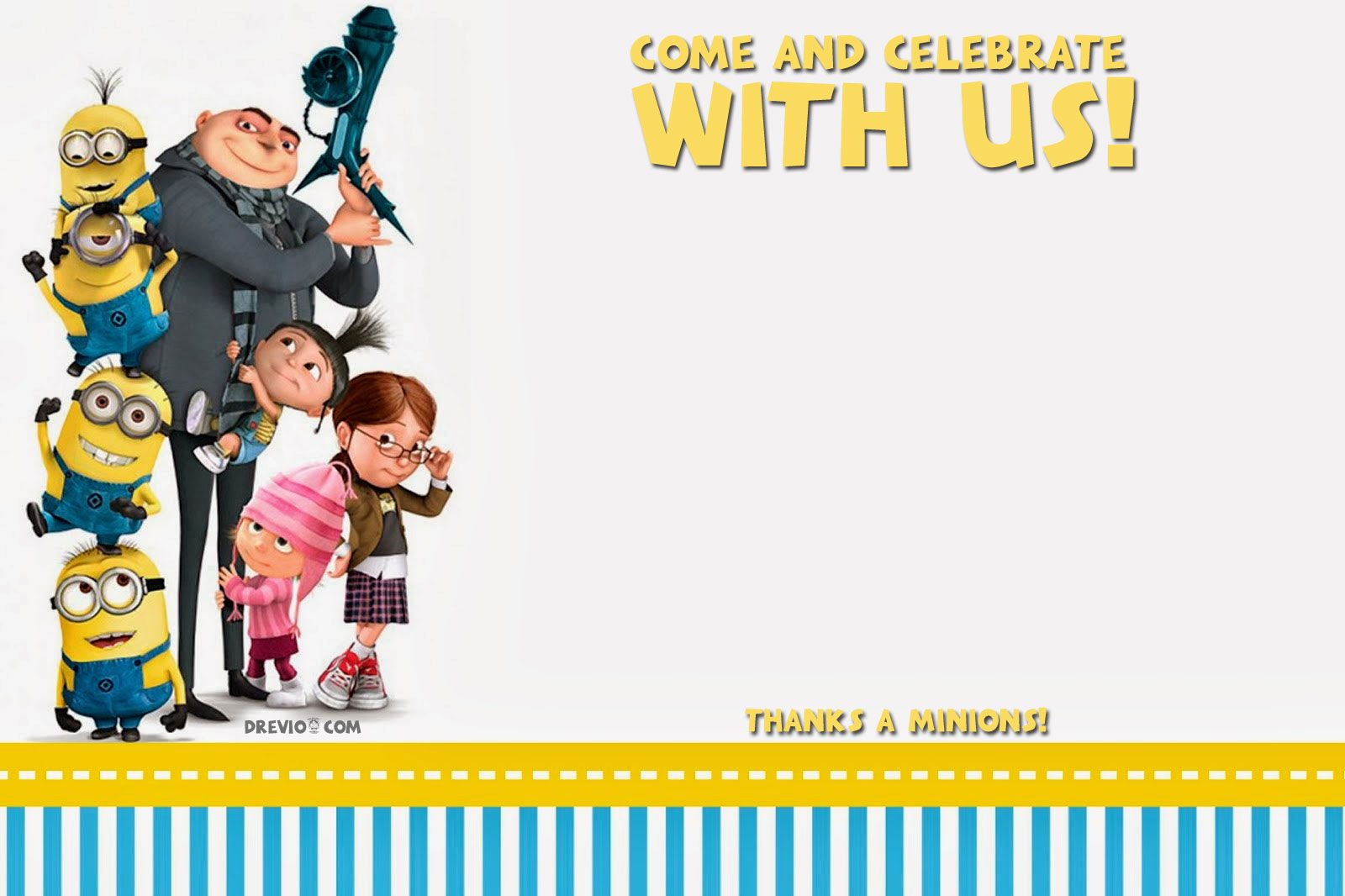 Free Printable Despicable Me Birthday Invitation Free Printable intended for measurements 1600 X 1066