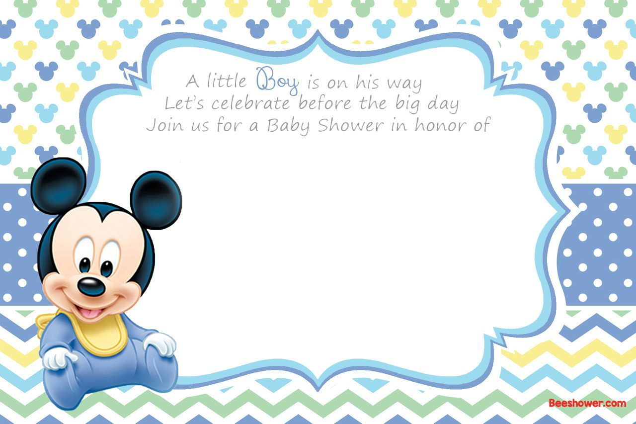 Free Printable Disney Ba Shower Invitations Ba Shower Mickey for size 1280 X 853