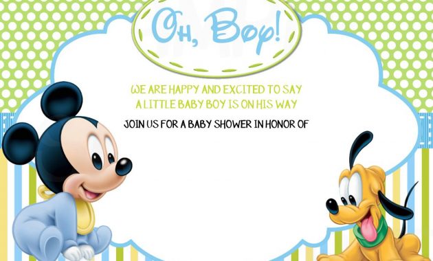 Free Printable Disney Ba Shower Invitations Ba Shower Mickey with size 1193 X 852