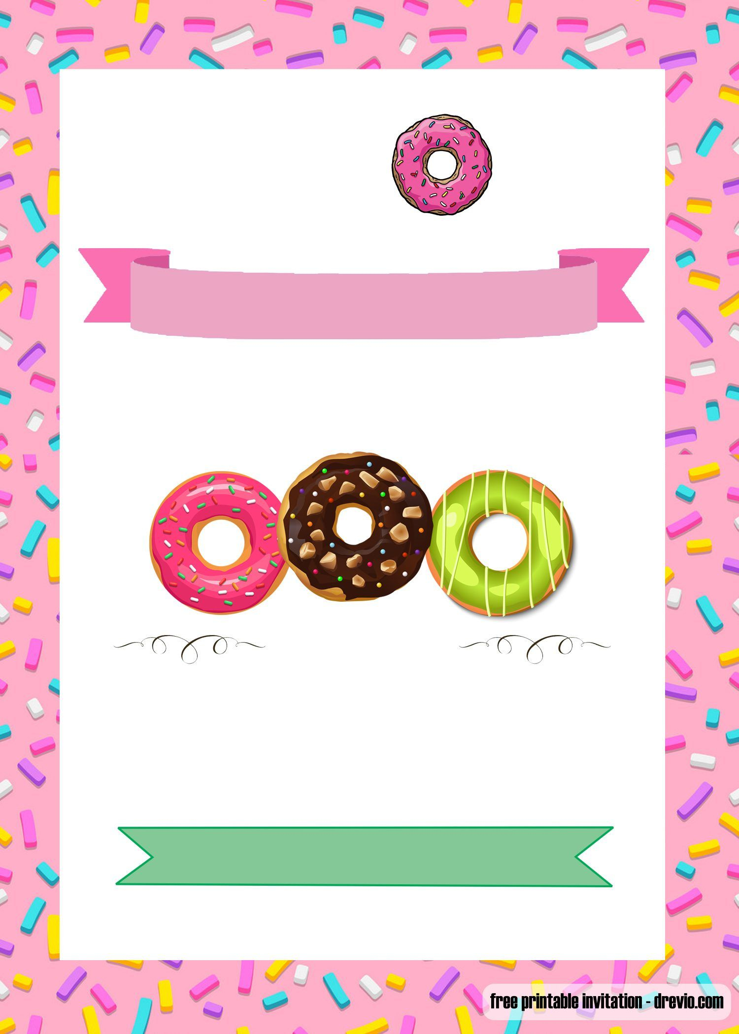 Free Printable Donuts Invitation Free Printable Birthday intended for proportions 1500 X 2100