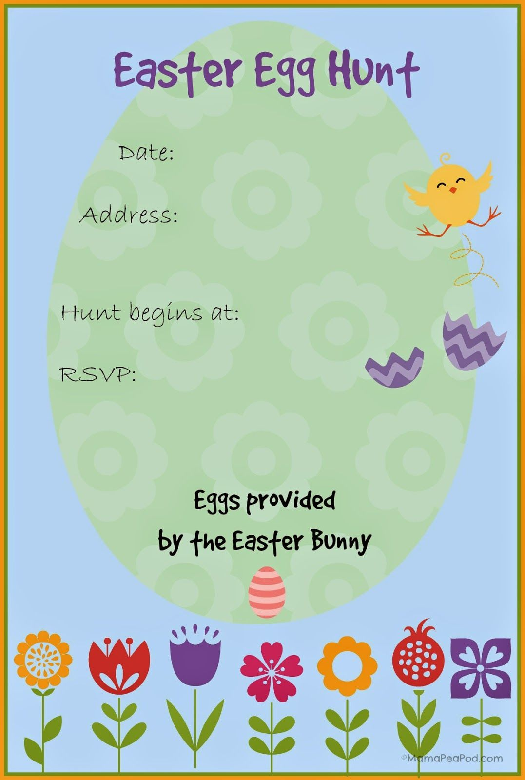 Easter Egg Hunt Invite Template • Business Template Ideas