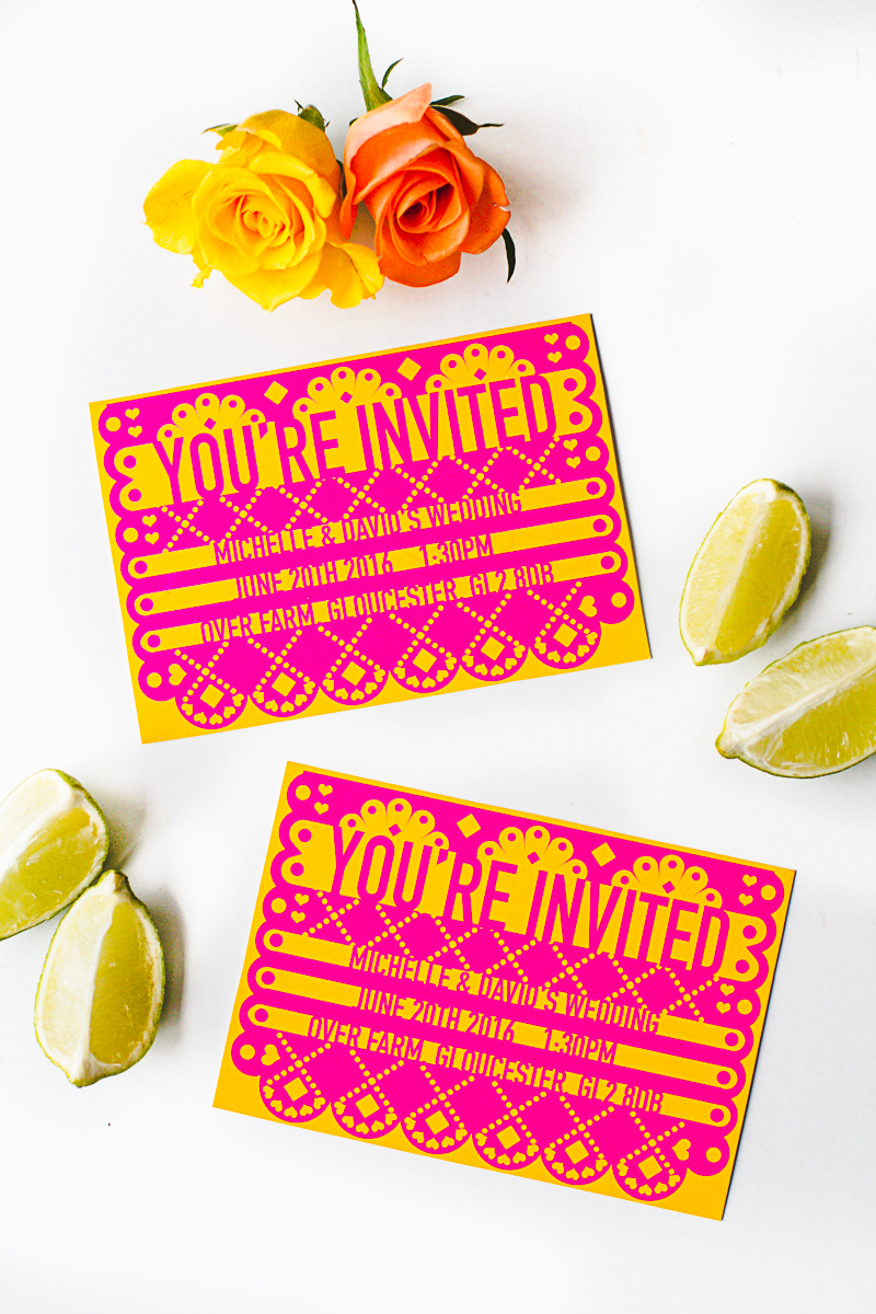 Free Printable Editable Papel Picado Mexican Wedding Invitation in proportions 800 X 1200