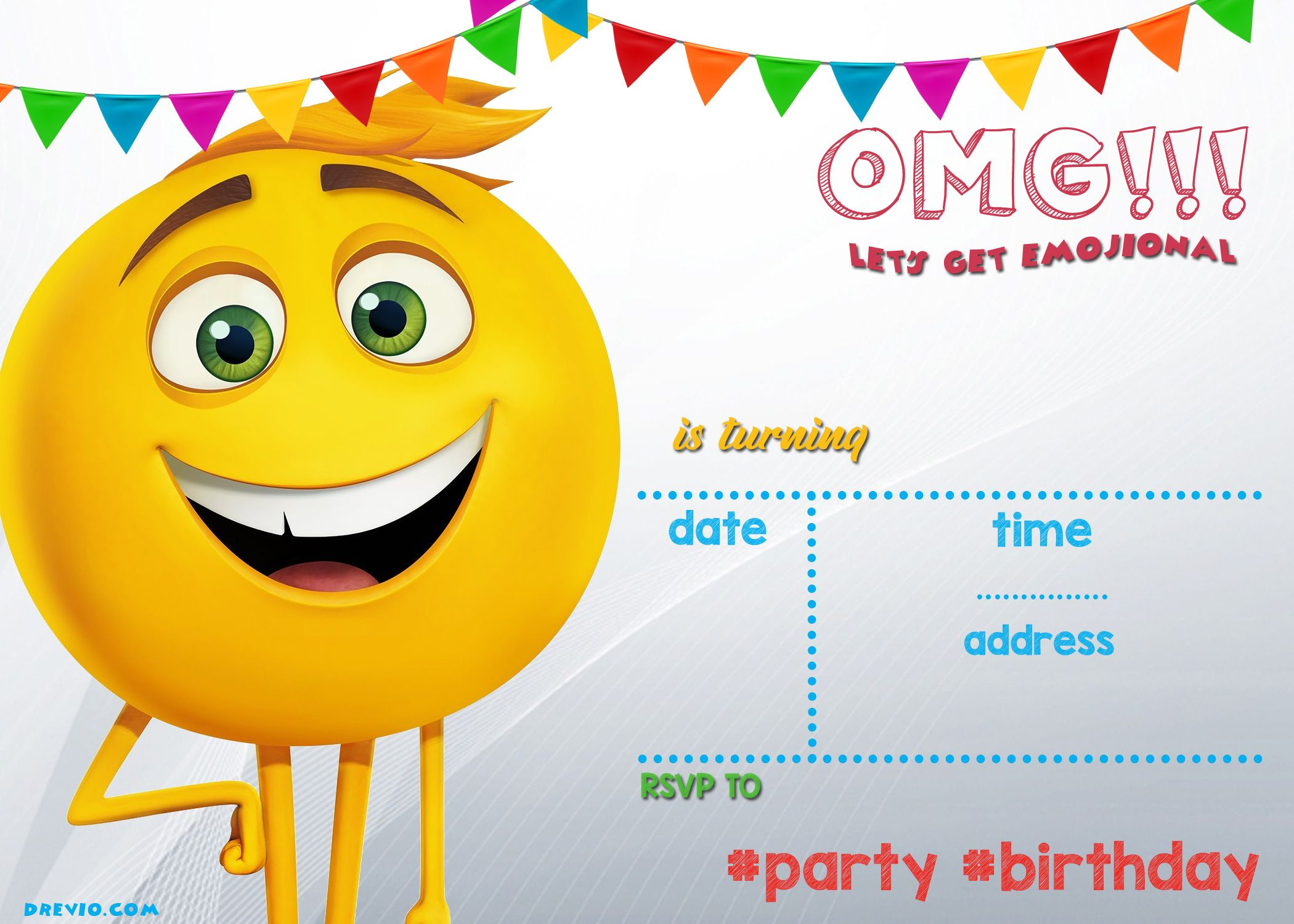 Free Printable Emoji Invitation Template Blake Emoji Invitations within measurements 2100 X 1500