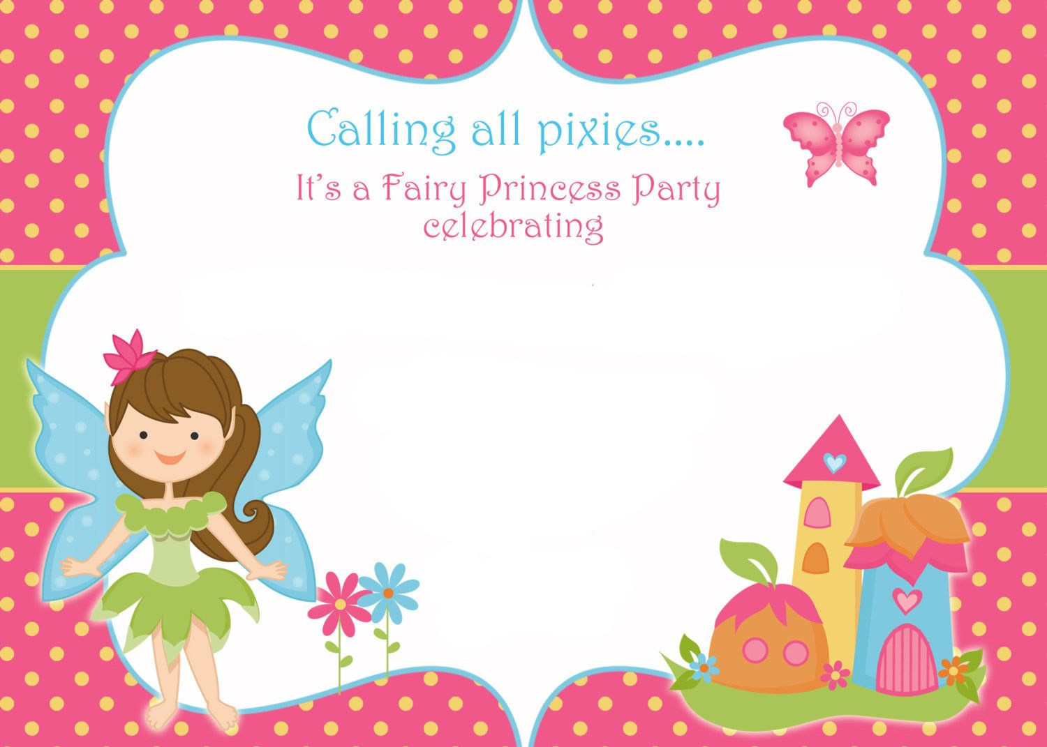 Free Printable Fairy Birthday Invitation Free Printable regarding proportions 1500 X 1071
