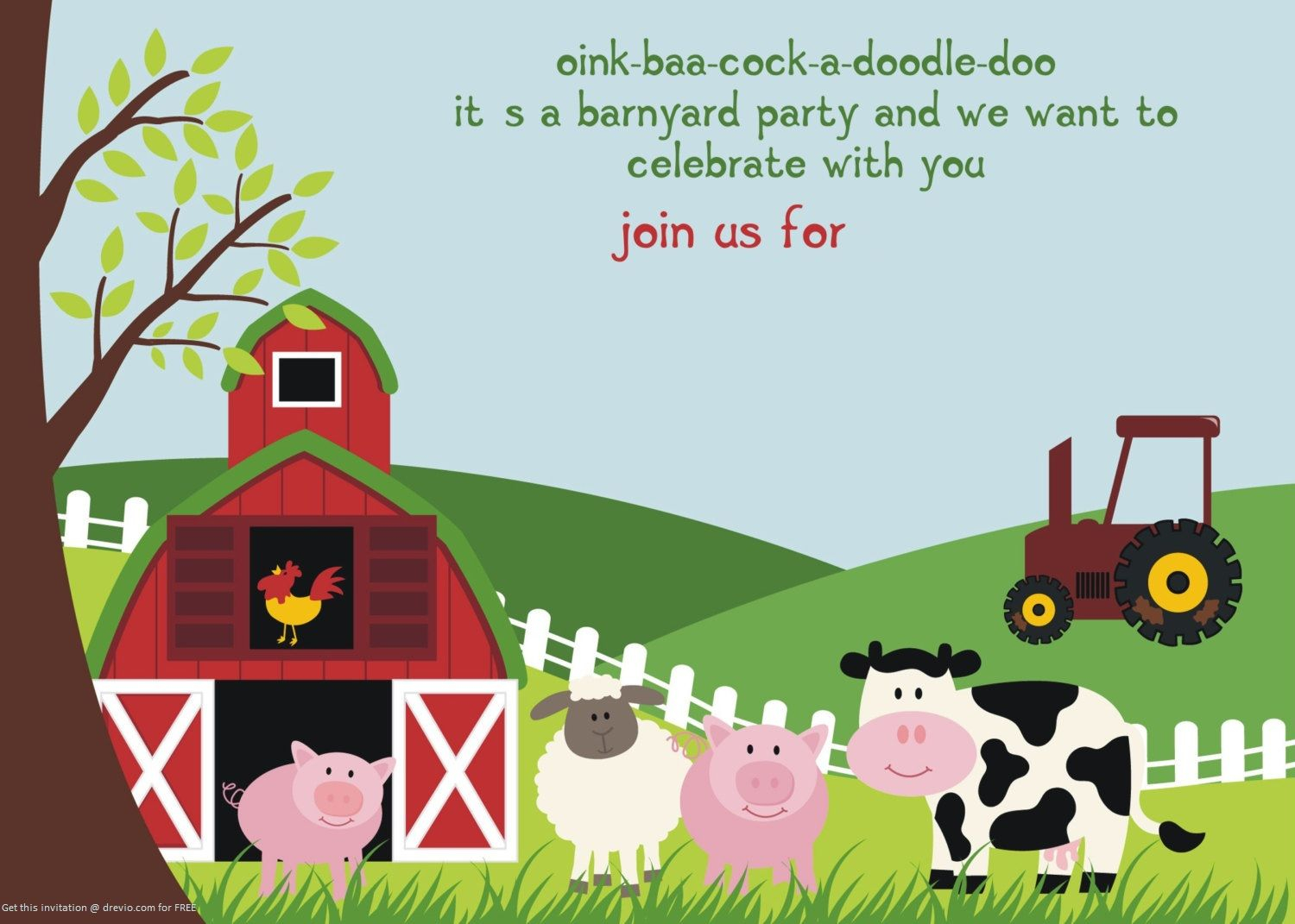 Free Printable Farm Animals Birthday Invitation Free Printable within dimensions 1500 X 1071